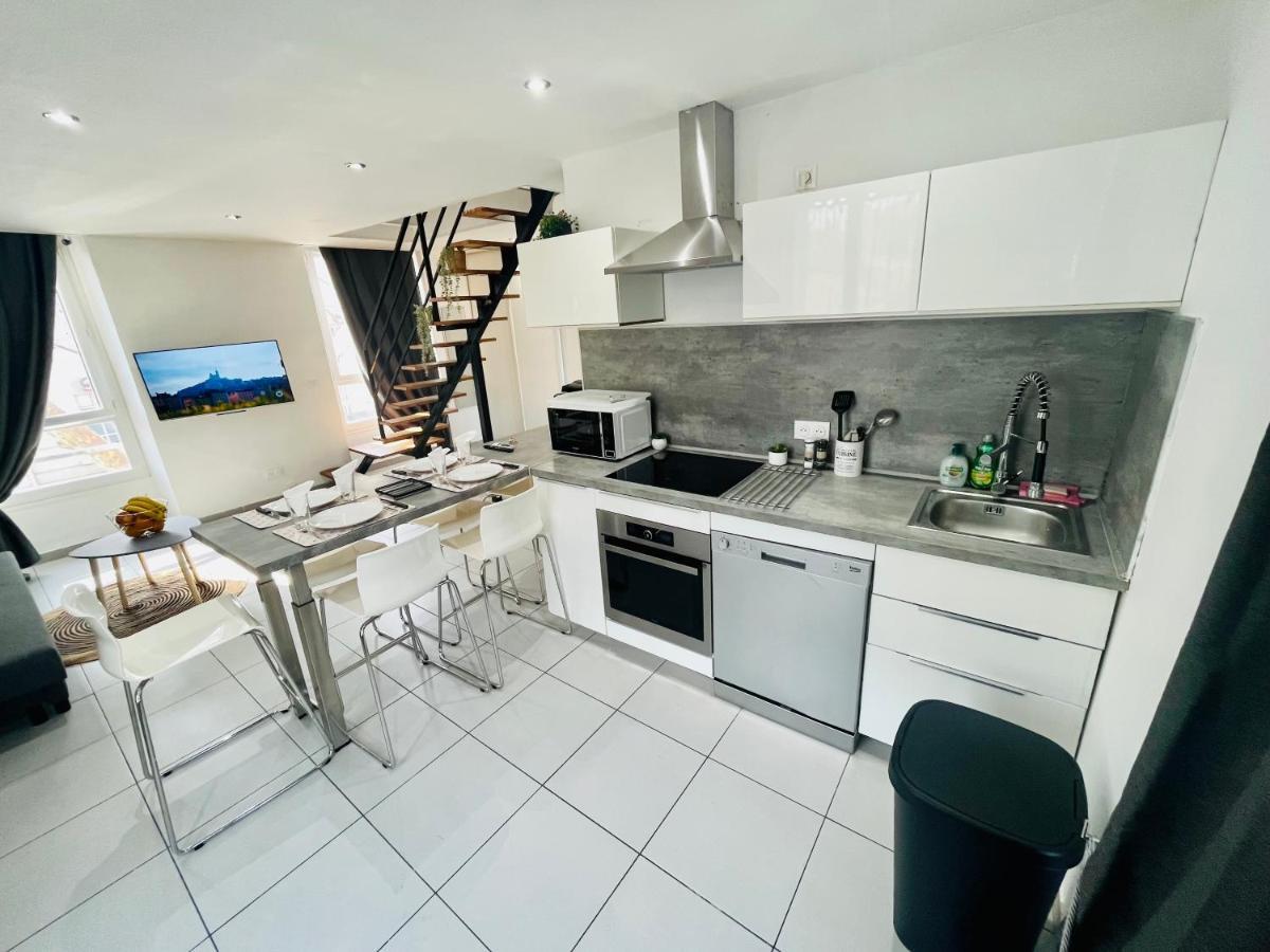 Superbe Duplex Design Neuf 2 Chambres, Climatise Tout Confort, Facile D,Acces Stationnement Gratuit Marseille Exterior photo