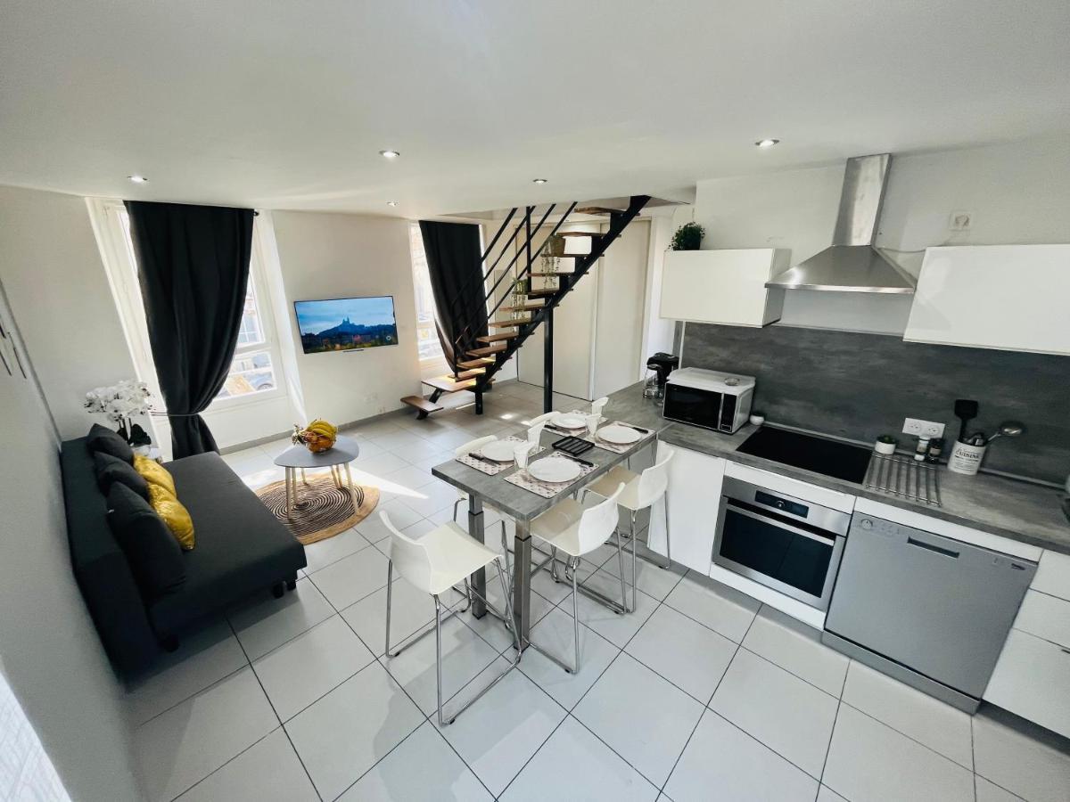 Superbe Duplex Design Neuf 2 Chambres, Climatise Tout Confort, Facile D,Acces Stationnement Gratuit Marseille Exterior photo